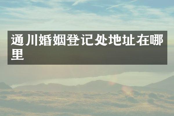 通川婚姻登记处地址在哪里