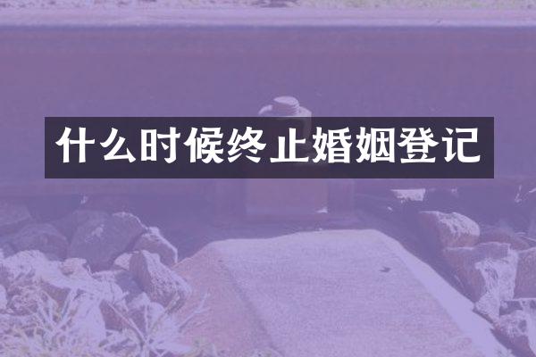 什么时候终止婚姻登记