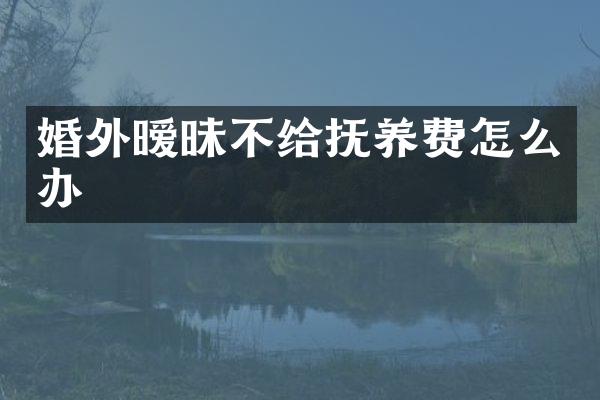 婚外暧昧不给抚养费怎么办