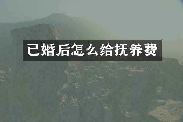 已婚后怎么给抚养费