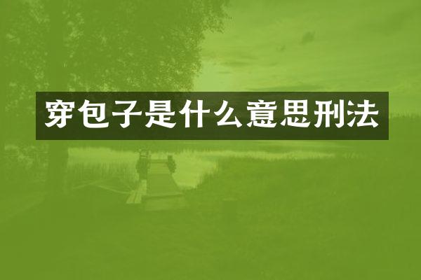 穿包子是什么意思刑法