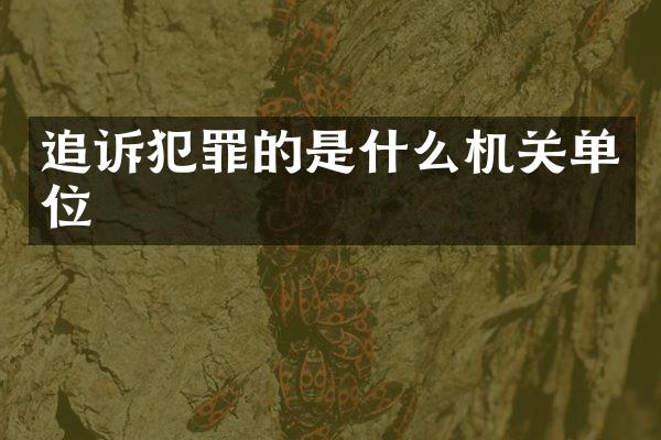 追诉犯罪的是什么机关单位