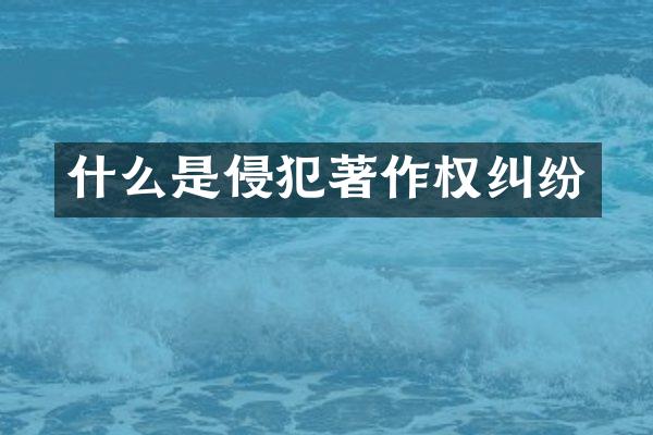 什么是侵犯著作权纠纷