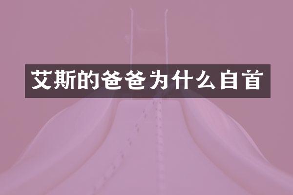 艾斯的爸爸为什么自首
