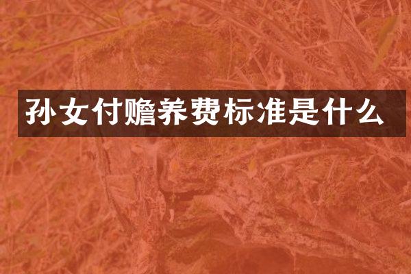 孙女付赡养费标准是什么