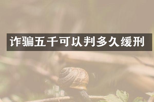诈骗五千可以判多久缓刑