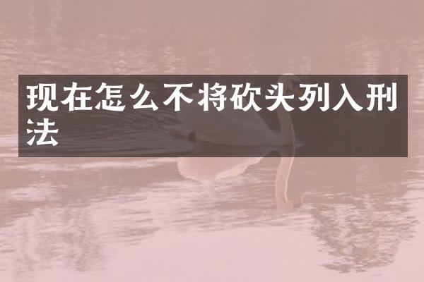 现在怎么不将砍头列入刑法