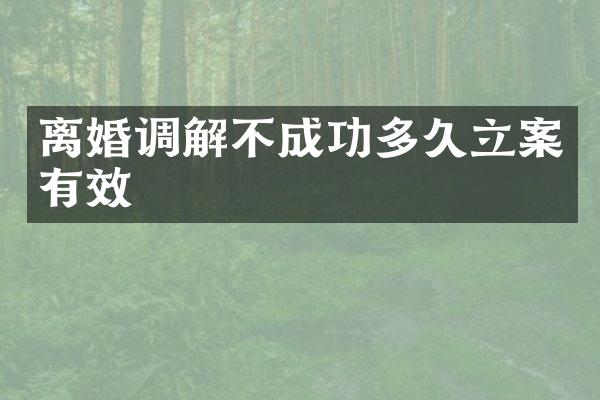 离婚调解不成功多久立案有效