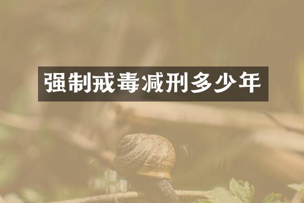 强制戒毒减刑多少年