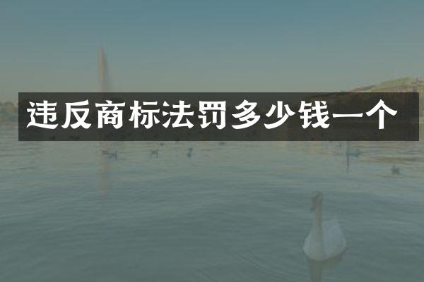 违反商标法罚多少钱一个
