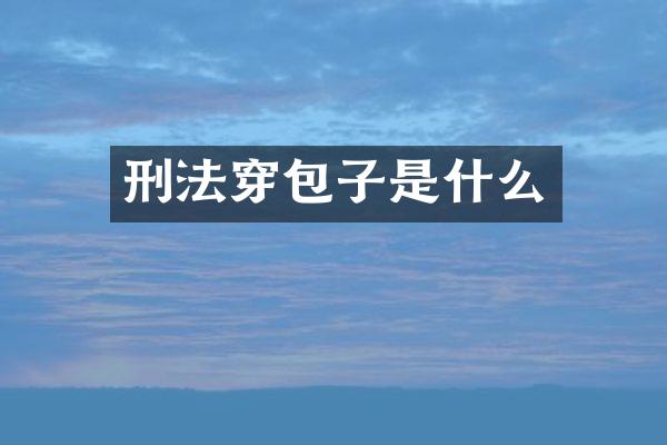 刑法穿包子是什么