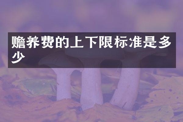 赡养费的上下限标准是多少