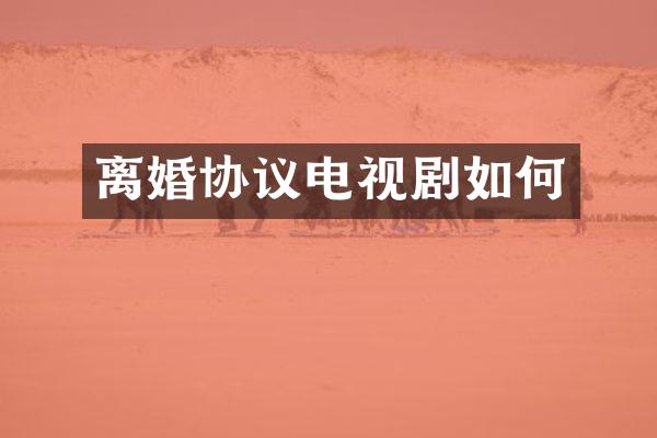 离婚协议电视剧如何