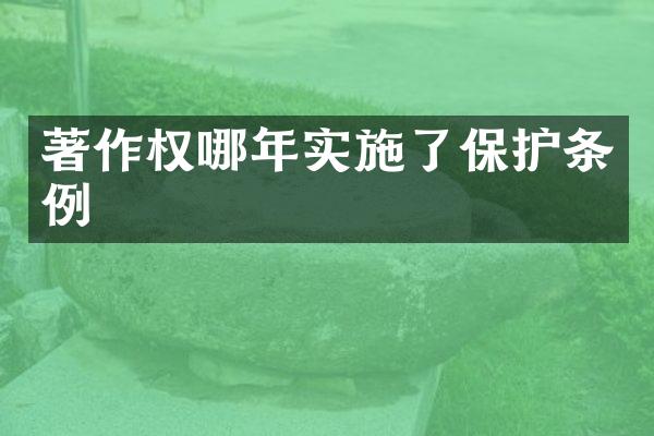 著作权哪年实施了保护条例
