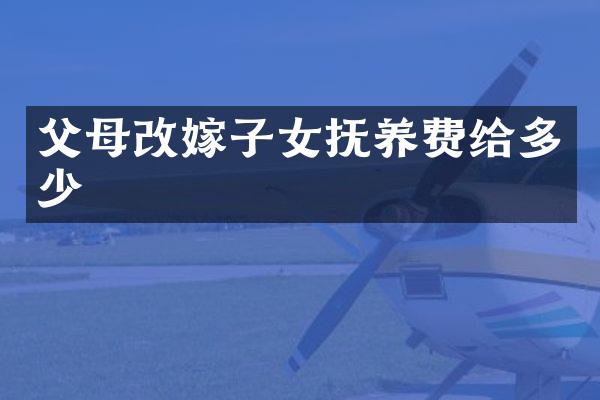 父母子女抚养费给多少