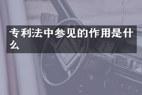 专利法中参见的作用是什么