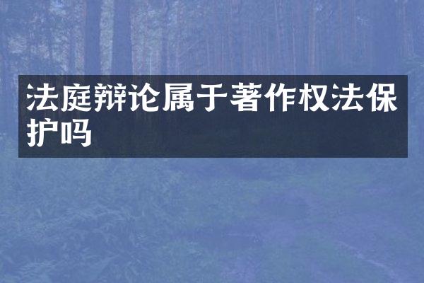 法庭辩论属于著作权法保护吗