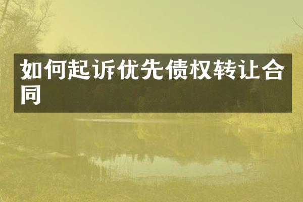 如何起诉优先债权转让合同