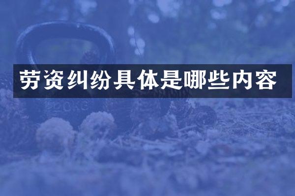 劳资纠纷具体是哪些内容