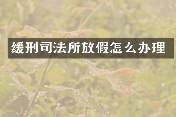 缓刑司法所放假怎么办理