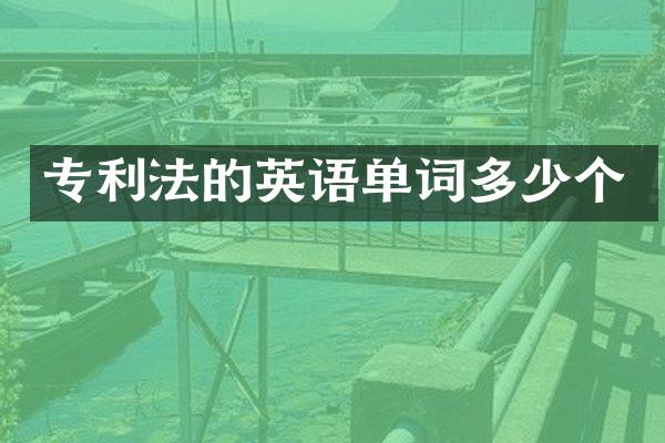 专利法的英语单词多少个