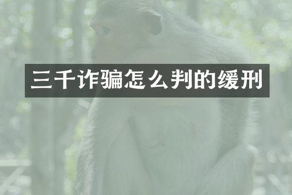 三千诈骗怎么判的缓刑