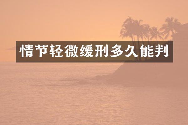 情节轻微缓刑多久能判
