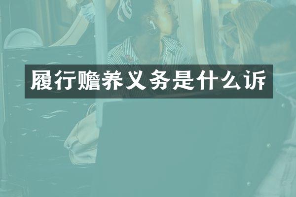 履行赡养义务是什么诉
