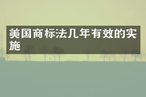 美国商标法几年有效的实施