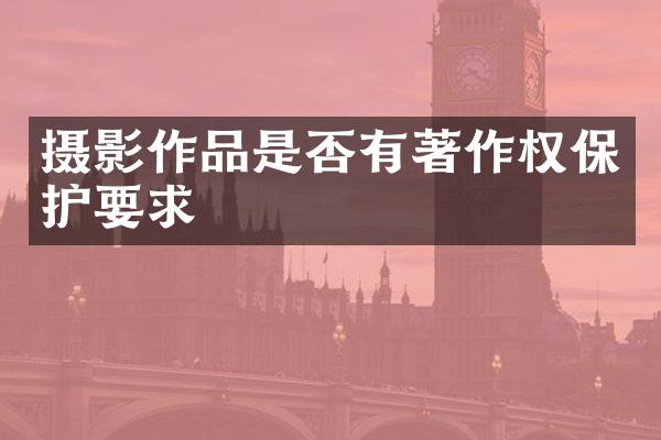 摄影作品是否有著作权保护要求