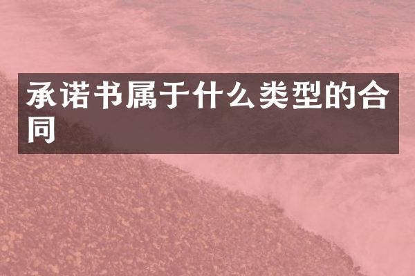 承诺书属于什么类型的合同