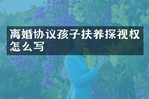 离婚协议孩子扶养探视权怎么写