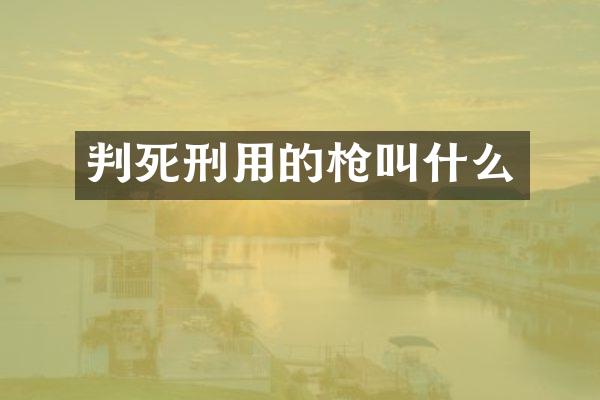 判死刑用的叫什么