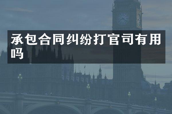 承包合同纠纷打官司有用吗