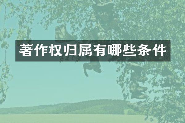 著作权归属有哪些条件
