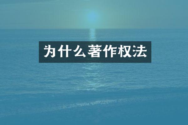 为什么著作权法