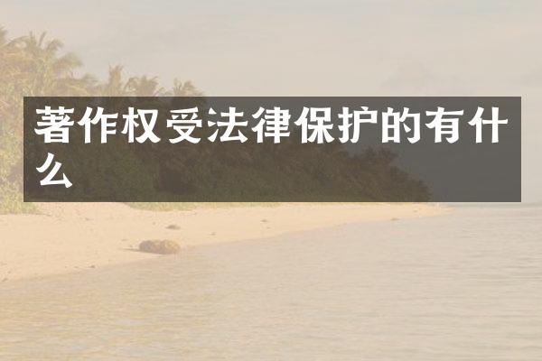 著作权受法律保护的有什么