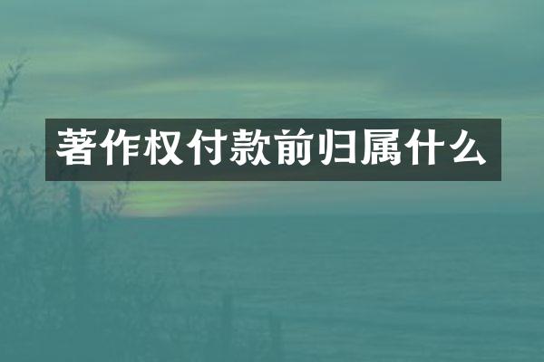 著作权付款前归
