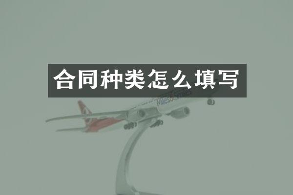 合同种类怎么填写