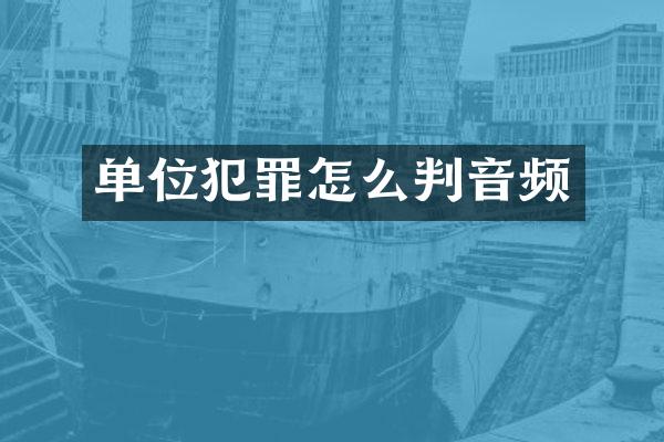 单位犯罪怎么判音频