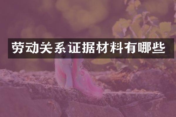劳动关系证据材料有哪些