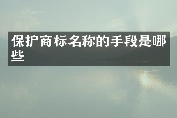 保护商标名称的手段是哪些