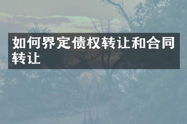 如何界定债权转让和合同转让