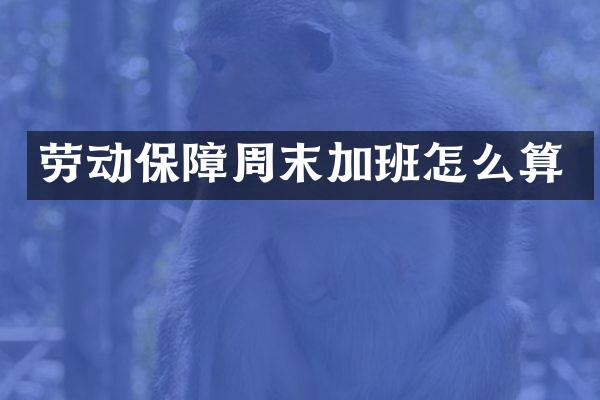 劳动保障周末加班怎么算