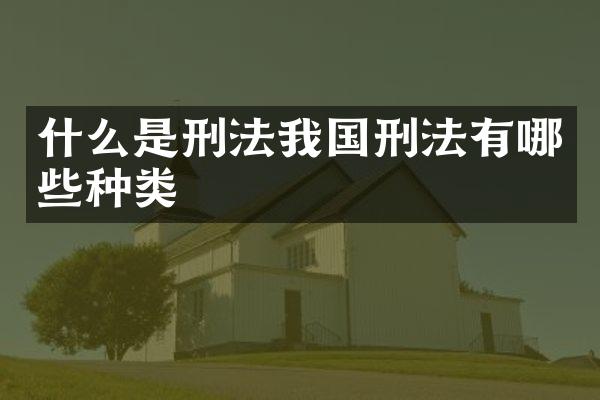 什么是刑法我国刑法有哪些种类