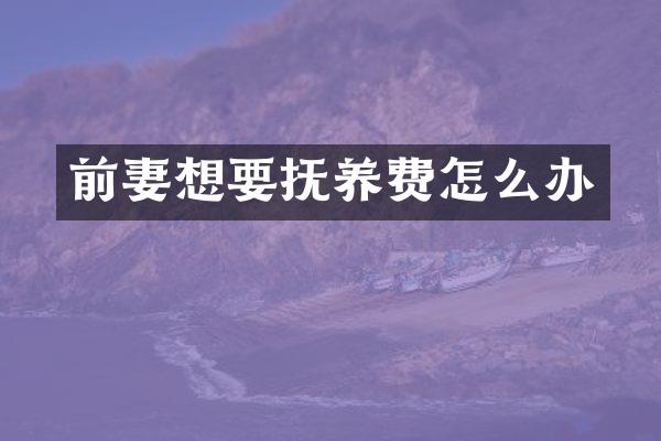 前妻想要抚养费怎么办