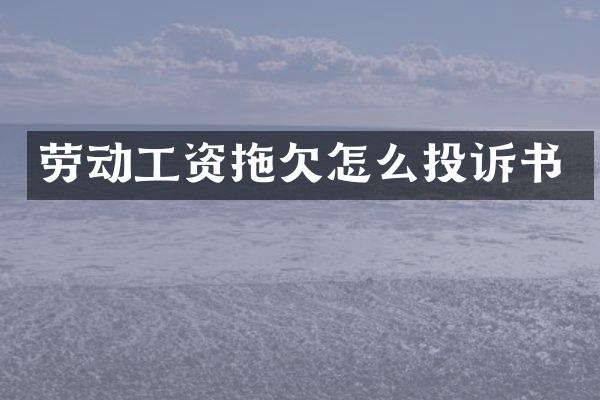 劳动工资拖欠怎么投诉书
