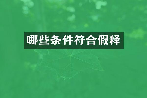 哪些条件符合假释