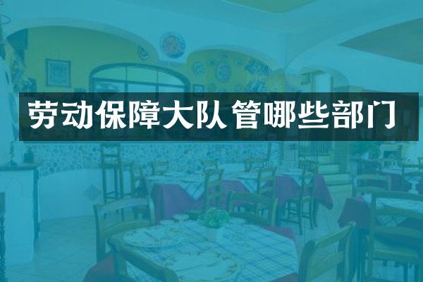 劳动保障大队管哪些部门