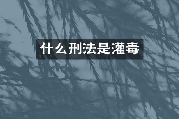 什么刑法是灌毒